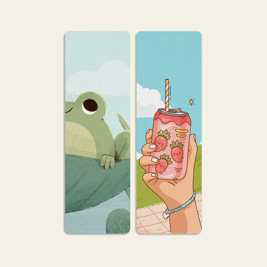 Set of 2 | Linen Textured Bookmarks